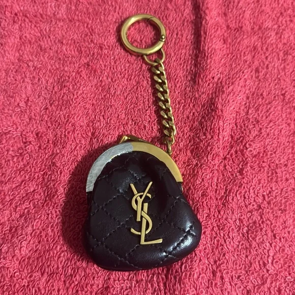 Keychain Ysl Bag Charm Saint Laurent Jamie YSL Leather Square